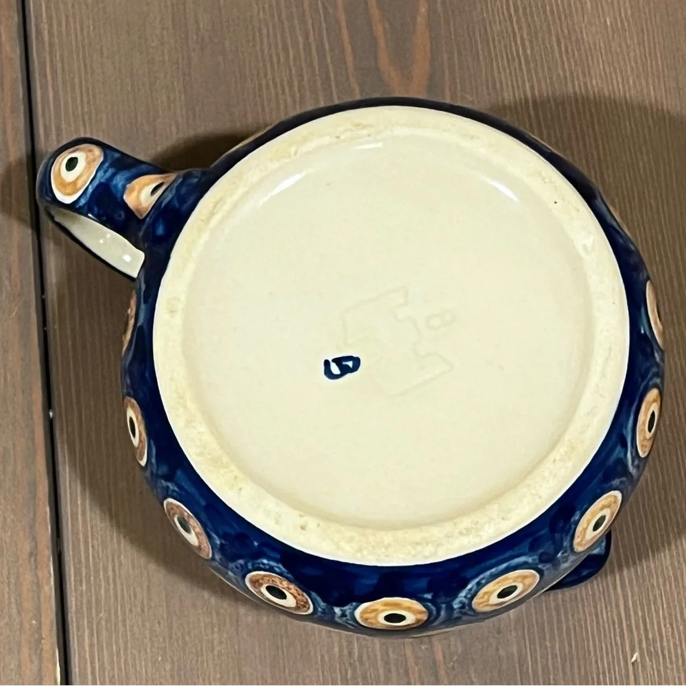 Polish Pottery Small Pitcher Creamer Gravy Boat Boleslawiec Ceramic Folk Art